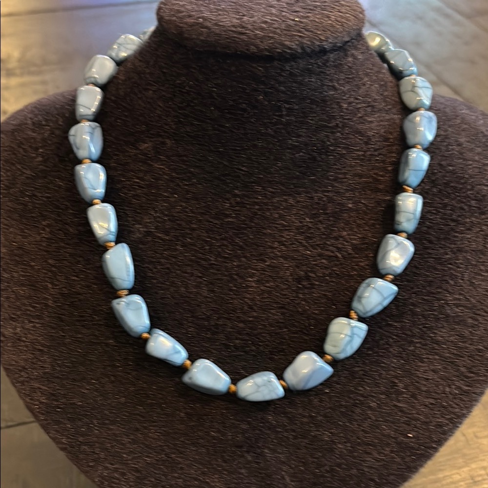 Premier Designs Dainty Blue Bead Beaded Necklace
